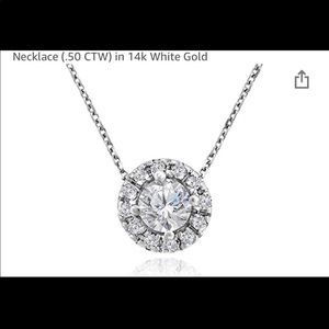 Diamond halo necklace